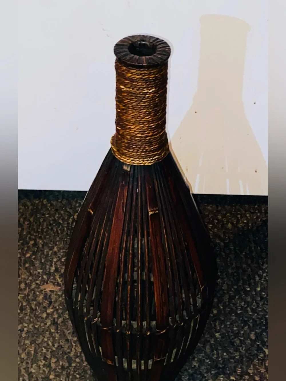 Creative Home Accents Decorative Brown Wicker Woven Floor Vase🏺NOT Water Tight